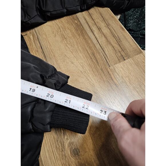 Topshop Black Bomber Puffer Jacket Women's Size 2 Cropped - Picture 6 of 12